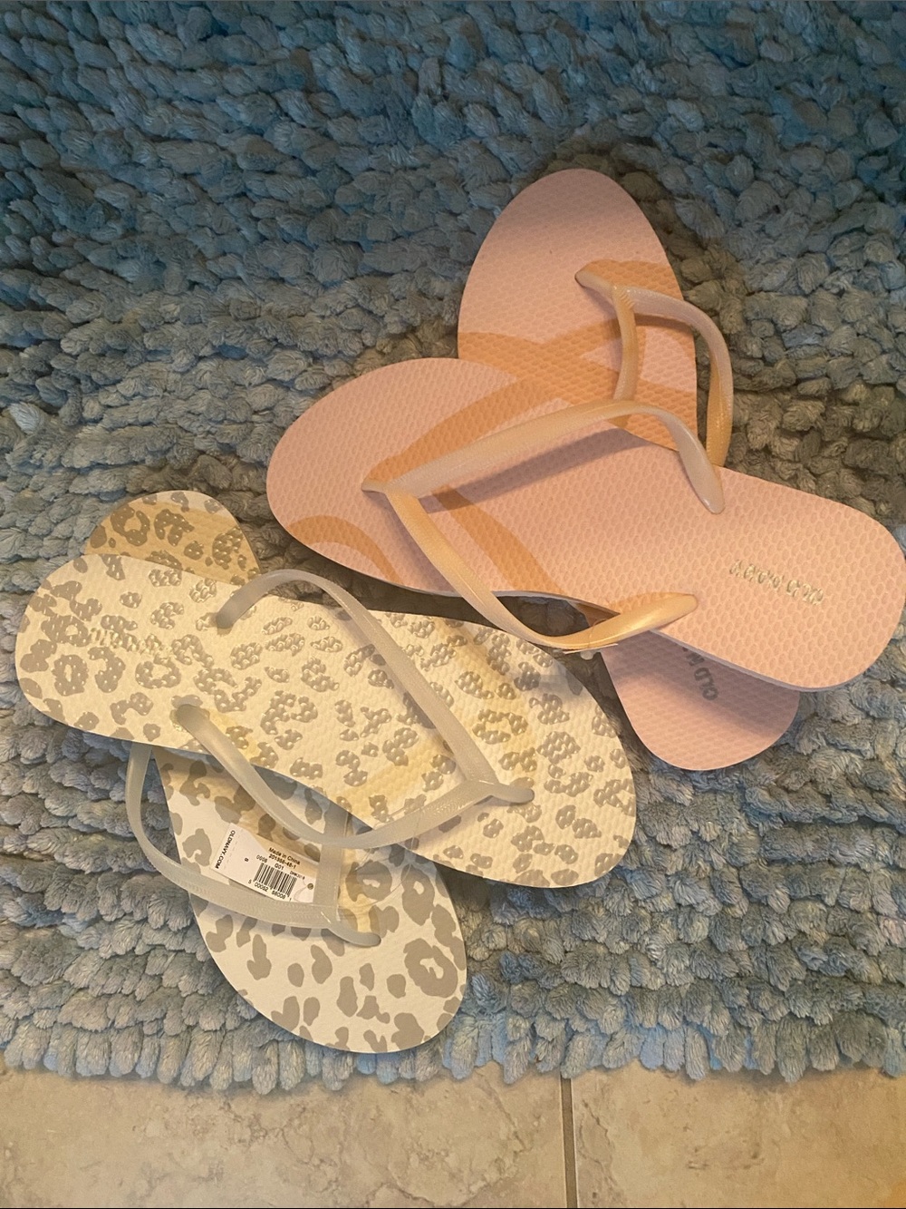Old Navy Pink and Animal Print Flip Flop Sandals Selling Together